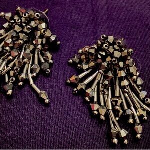 Elegant Black Beaded Earrings